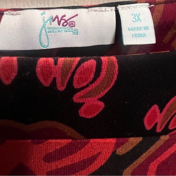 Just My Size Red and Black 3/4 Sleeve Sundress - Picture 3 of 4